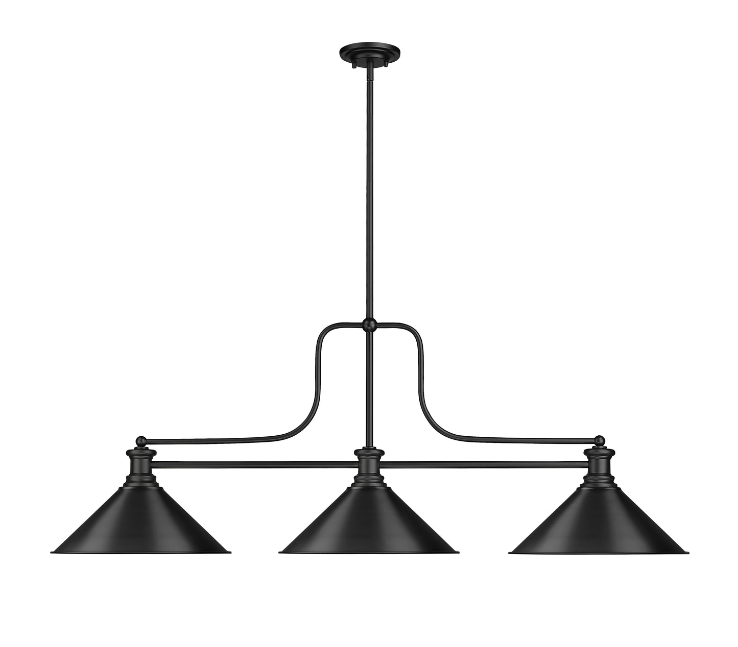 725-3MB-MB15 - Melange 3 Light 52" Billiard - Matte Black