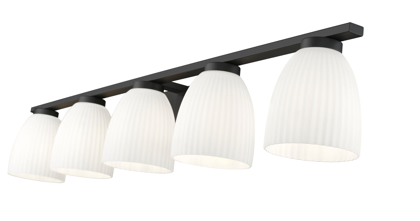 7518-5V-MB - Naya 5 Light 40" Vanity - Matte Black