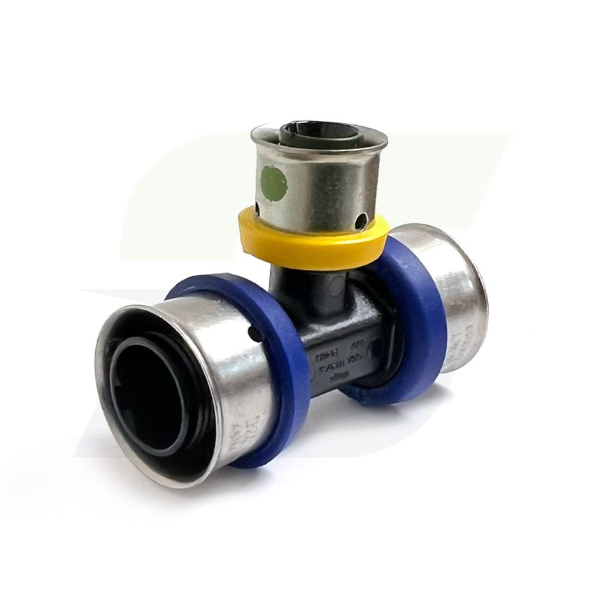49443 - V5618 Polymer PEX Tee, 3/4" x 3/4" x 1/2"