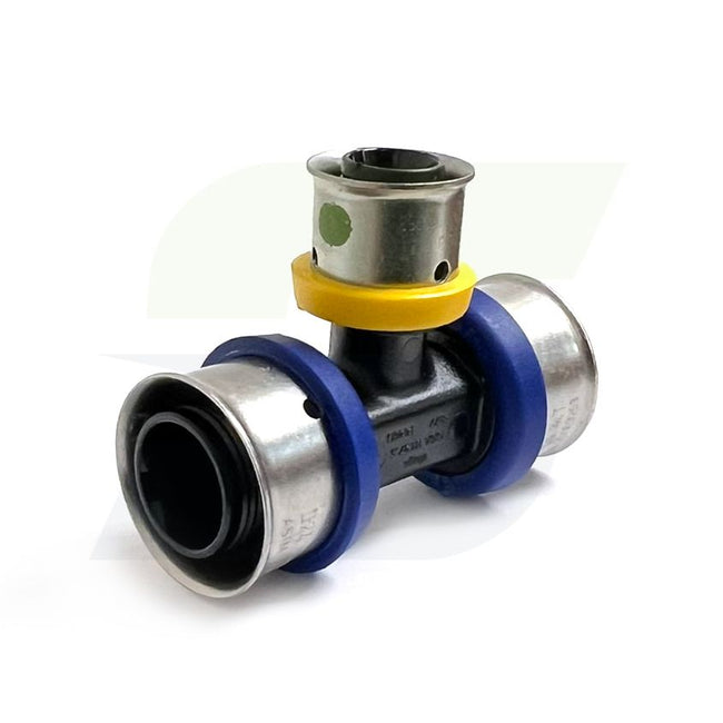 49443 - V5618 Polymer PEX Tee, 3/4" x 3/4" x 1/2"