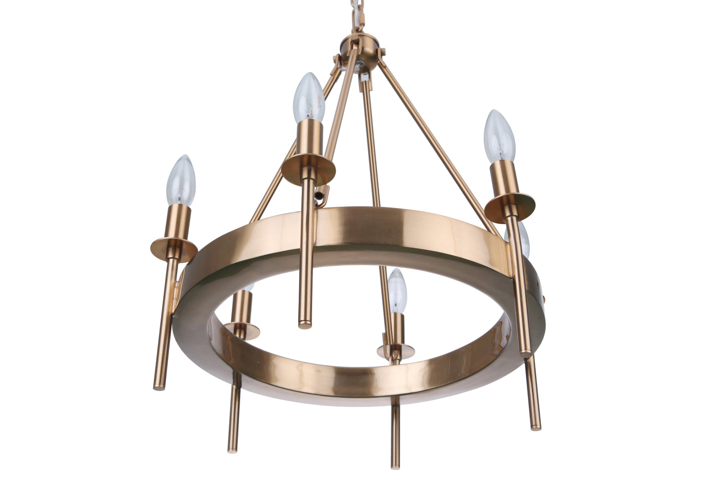 54326-SB - Larrson 6 Light 18" Wide Chandelier - Satin Brass