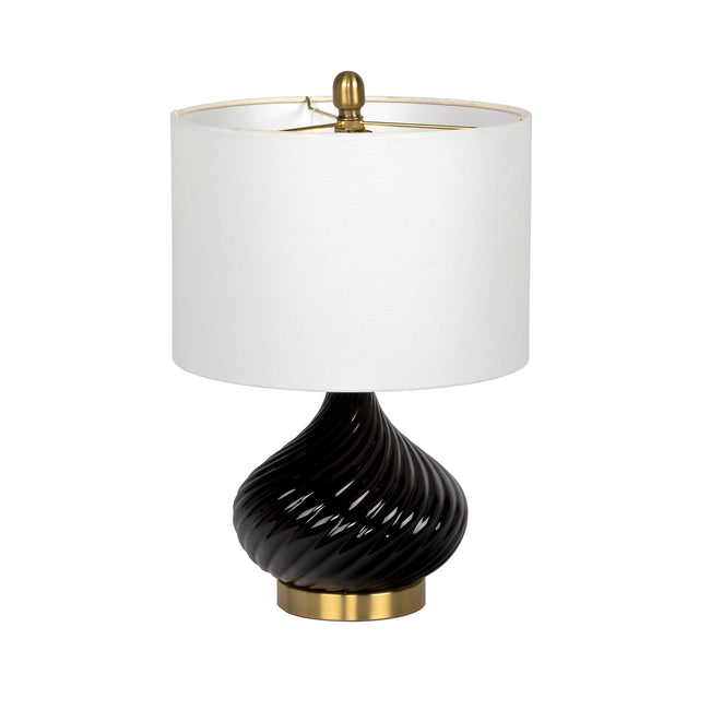 86216 - 1 Light 20" High Table Lamp - Gloss Black Antique Brass