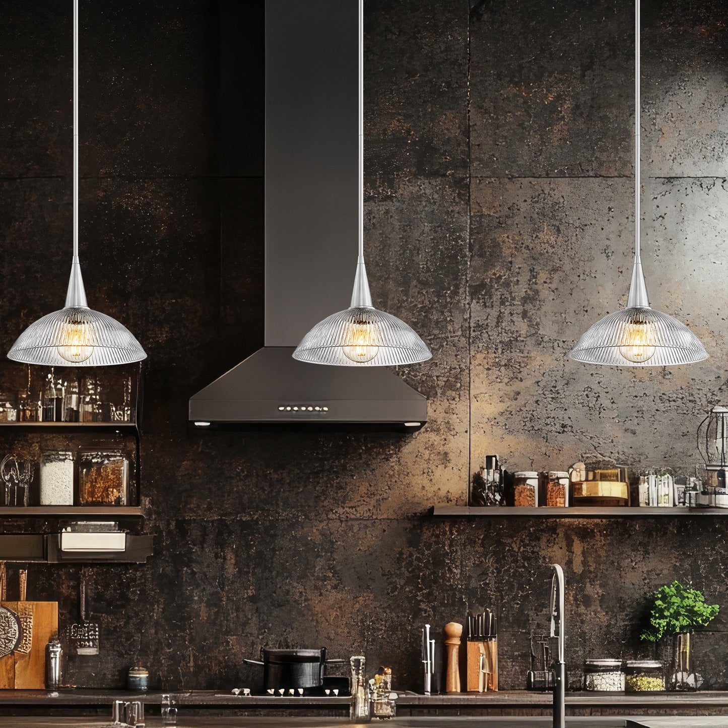 3051P12-BN - Lunelle 1 Light 12" Pendant - Brushed Nickel