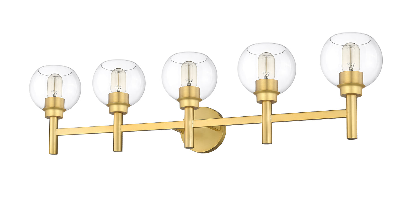 7502-5V-BG - Sutton 5 Light 40" Vanity - Brushed Gold