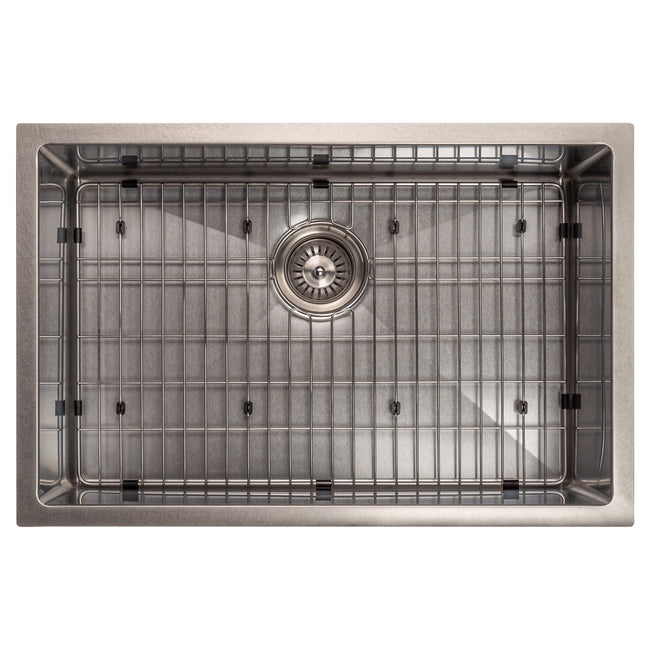 SRS-27 - 27" Meribel Undermount Single Bowl Stainless Steel Kitchen Sink with Bottom Grid