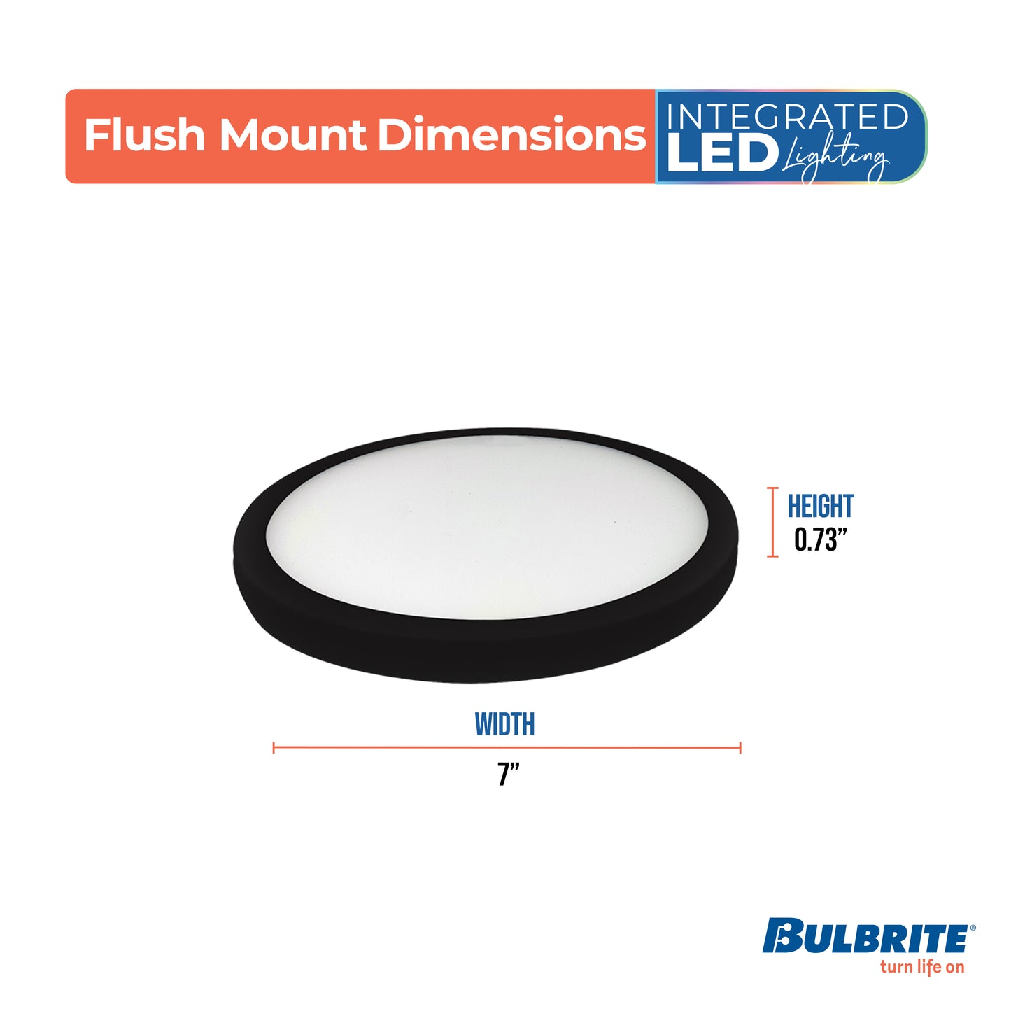 773605 - 7" Flush Mount LED Ceiling Light - 10.3 Watt - 3000K - Black