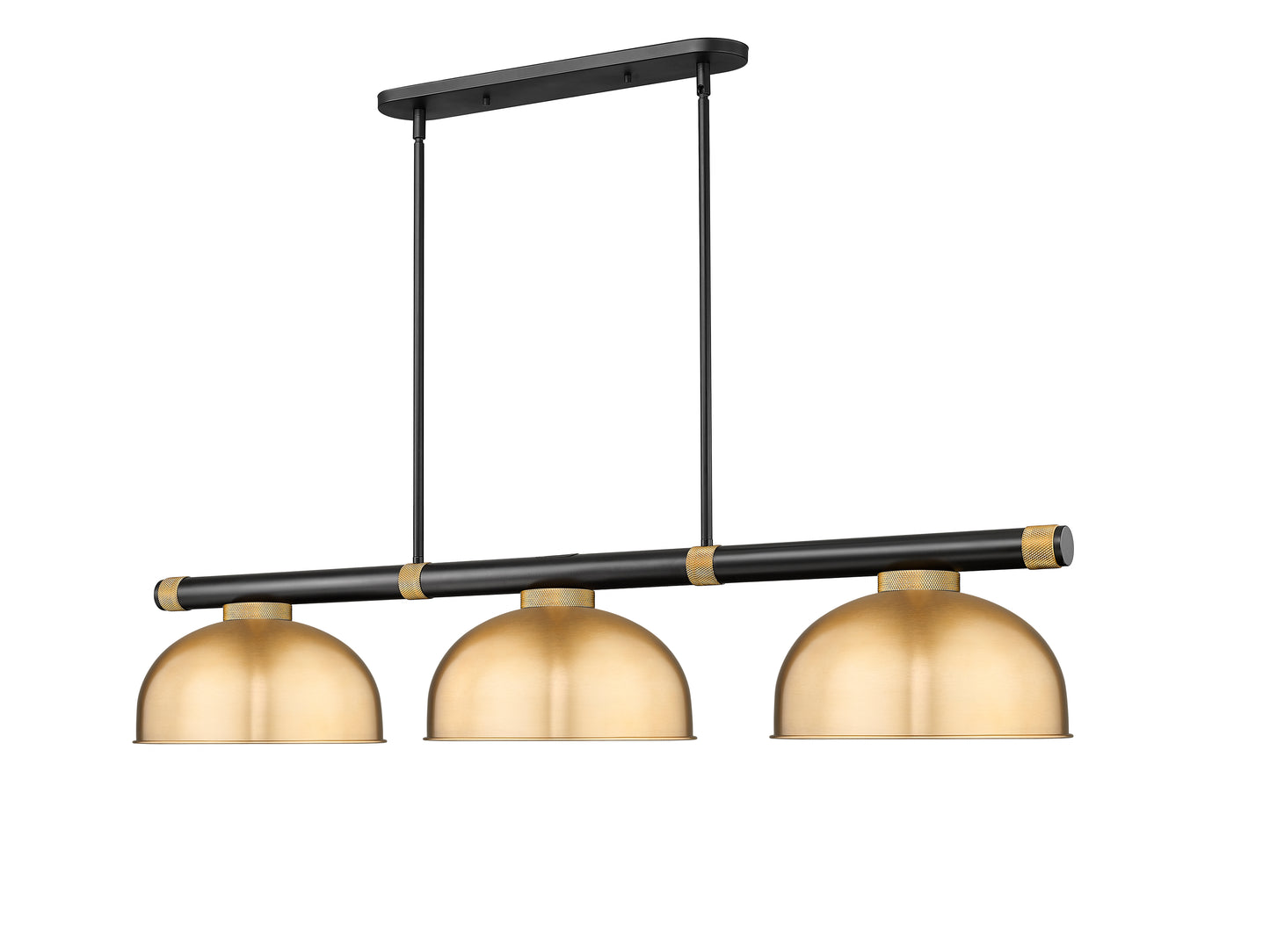 3050-3MB-RB-D13HBR - Vanguard 3 Light 58" Billiard - Matte Black / Rubbed Brass