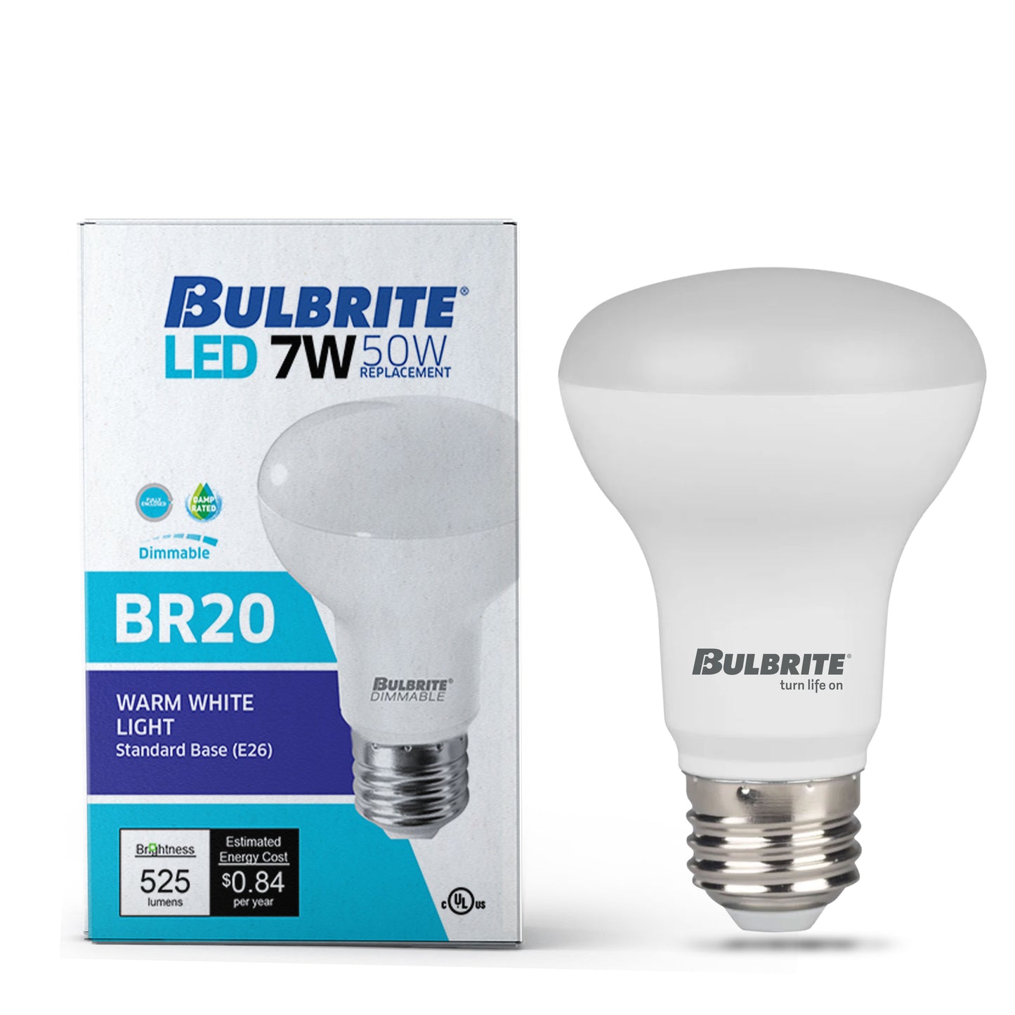 772854 - Dimmable Frost BR20 LED Light Bulb - 7 Watt - 2700K - 4 Pack
