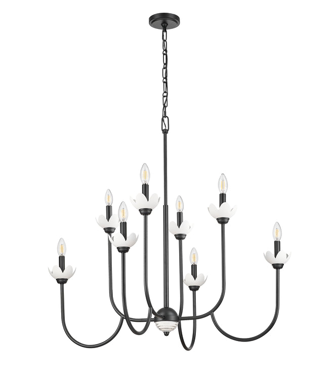 352-8MB - Allistair 8 Light 36" Chandelier - Matte Black