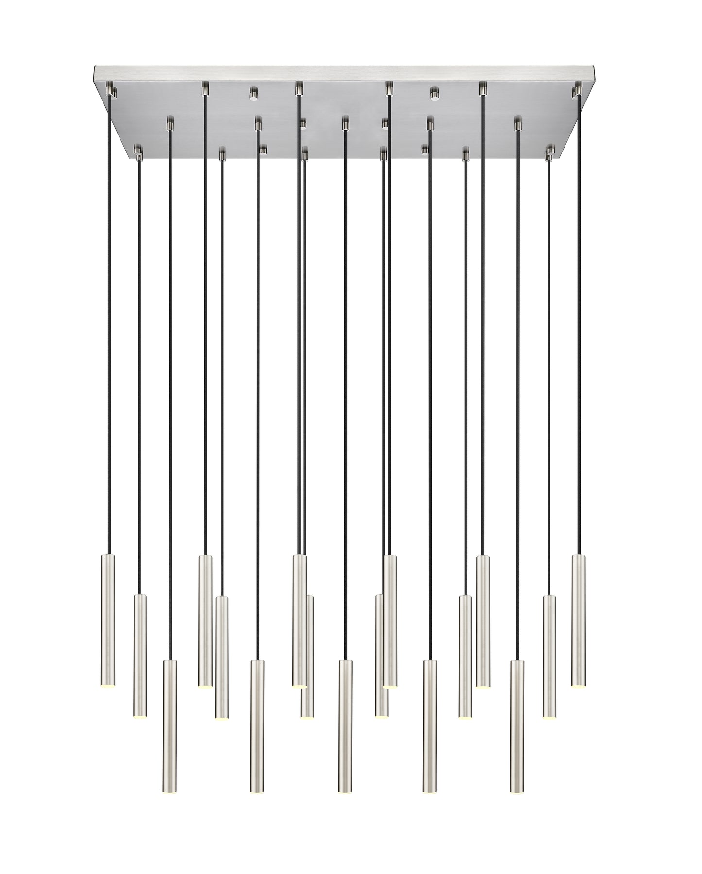 919MP12-17L-BN-LED - Forest 17 Light Linear 42" Chandelier - Brushed Nickel