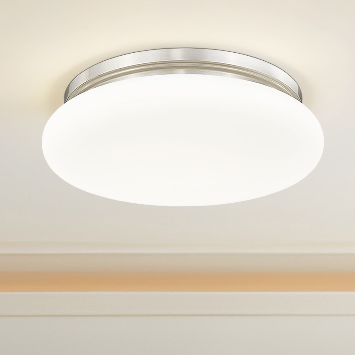 1025F16-BN-LED - Soleil 1 Light Flush 16" Mount - Brushed Nickel