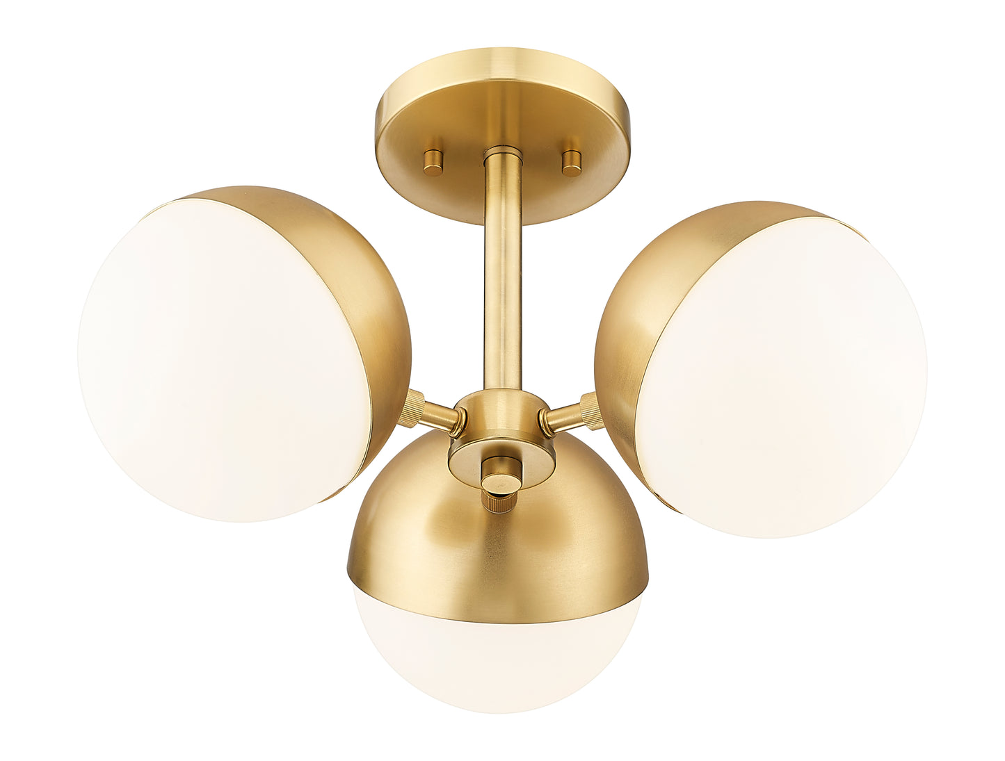 7517-3SF-MGLD - Realm Sphere 3 Light Semi Flush 17" Mount - Modern Gold