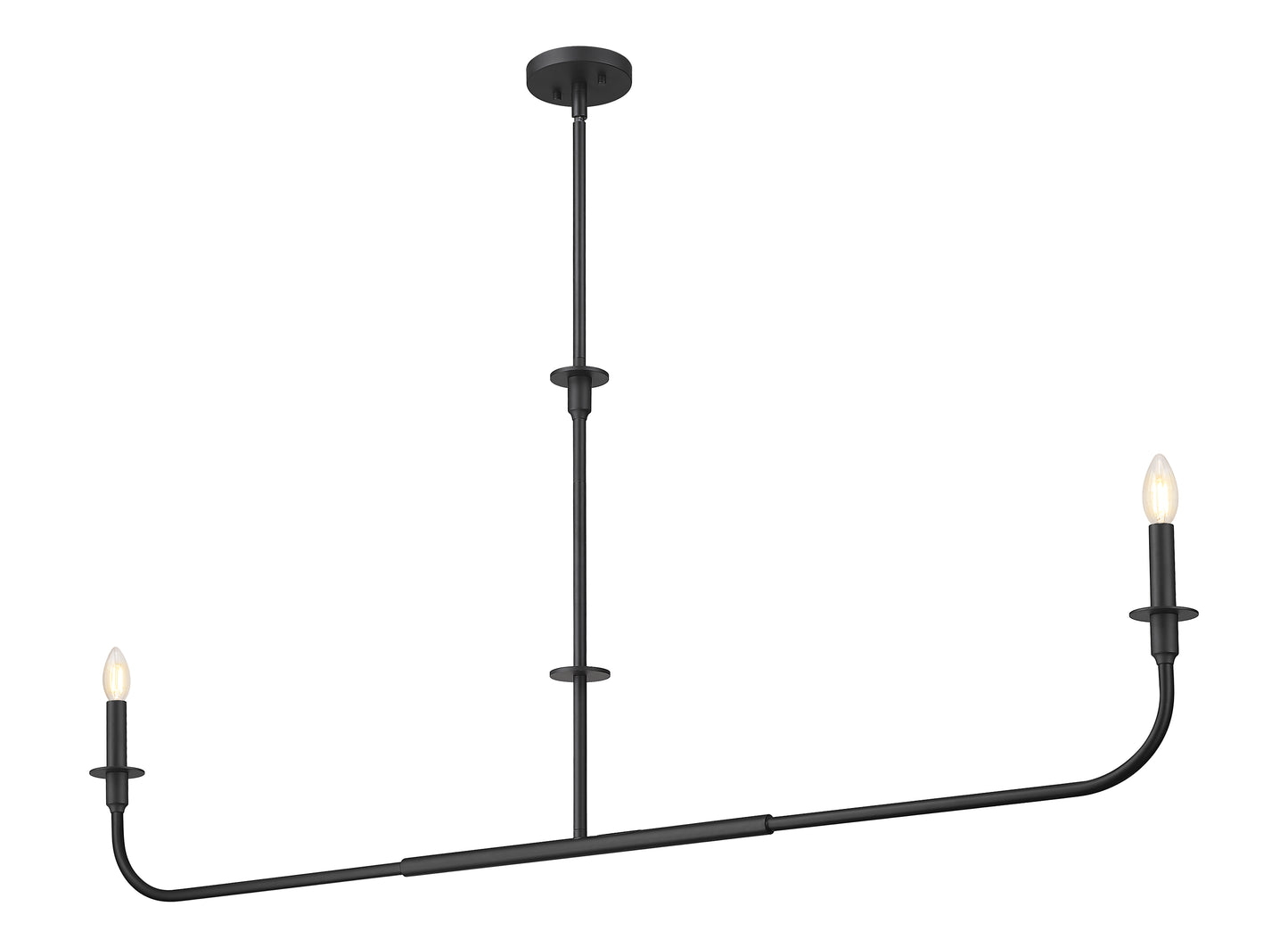 3049-60L-MB - Tova 2 Light Linear 64" Chandelier - Matte Black