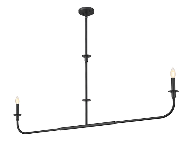 3049-60L-MB - Tova 2 Light Linear 64" Chandelier - Matte Black