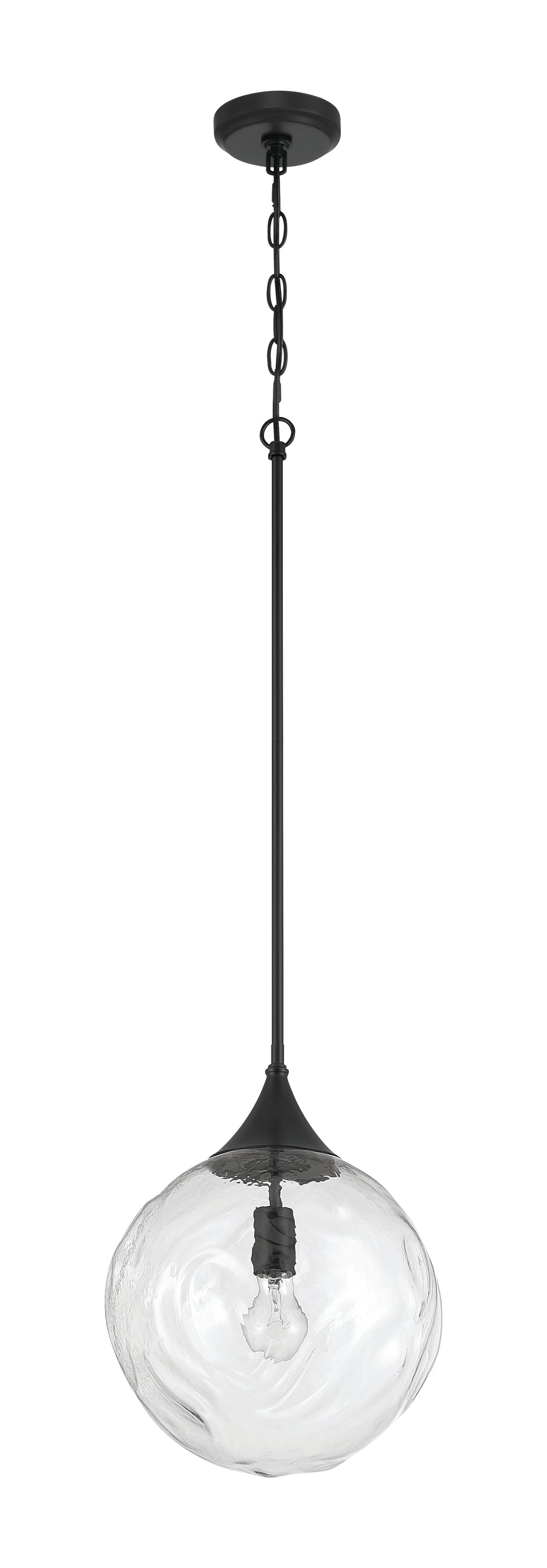 61292-FB - Reflection 1 Light 12" Wide Pendant - Flat Black