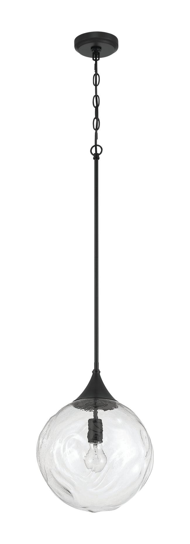 61292-FB - Reflection 1 Light 12" Wide Pendant - Flat Black