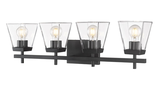 819-4V-MB - Lauren 4 Light 30" Vanity - Matte Black