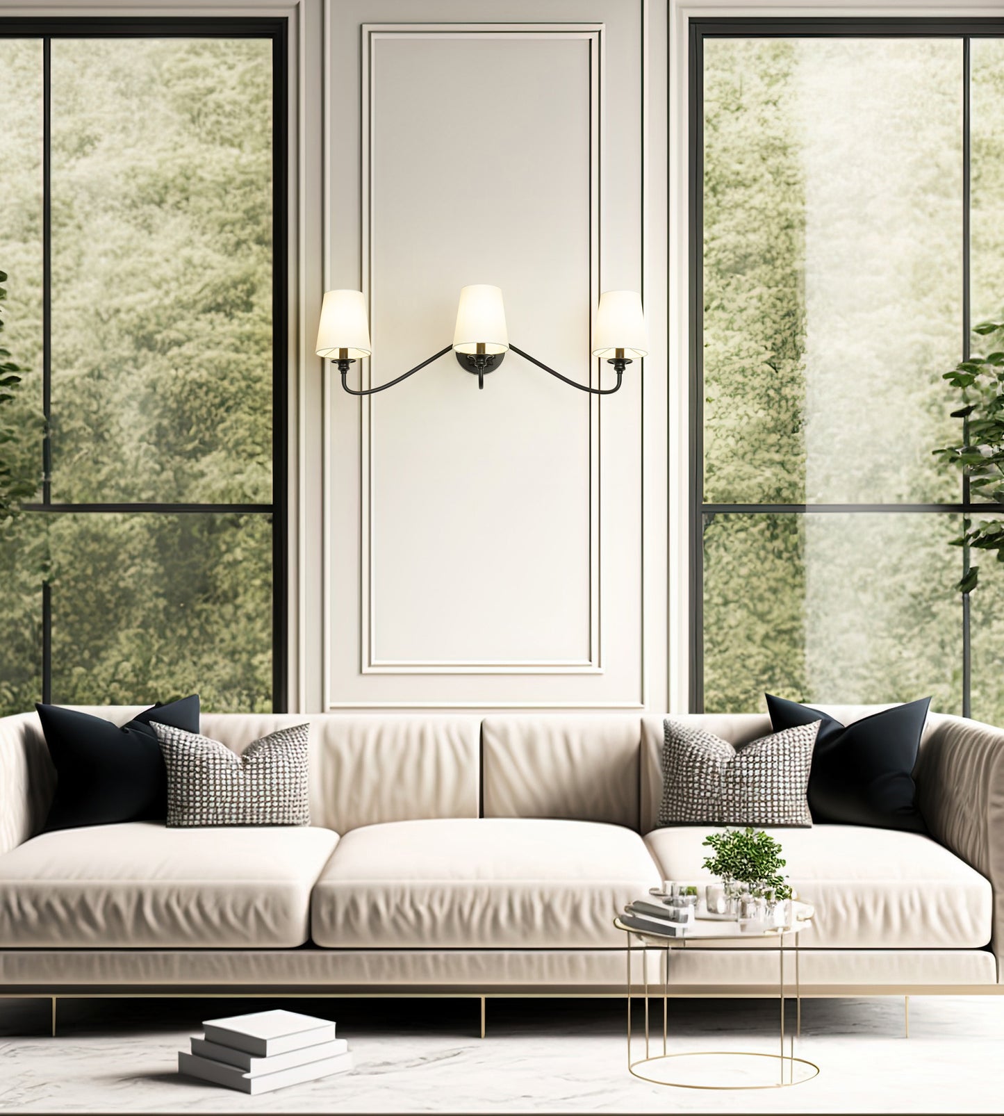 7509-3S-MB - Gianna 3 Light Wall 10" Sconce - Matte Black