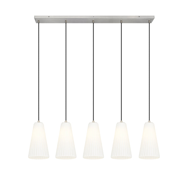 3043P6-5L-BN - Farrell 5 Light Linear 42" Chandelier - Brushed Nickel