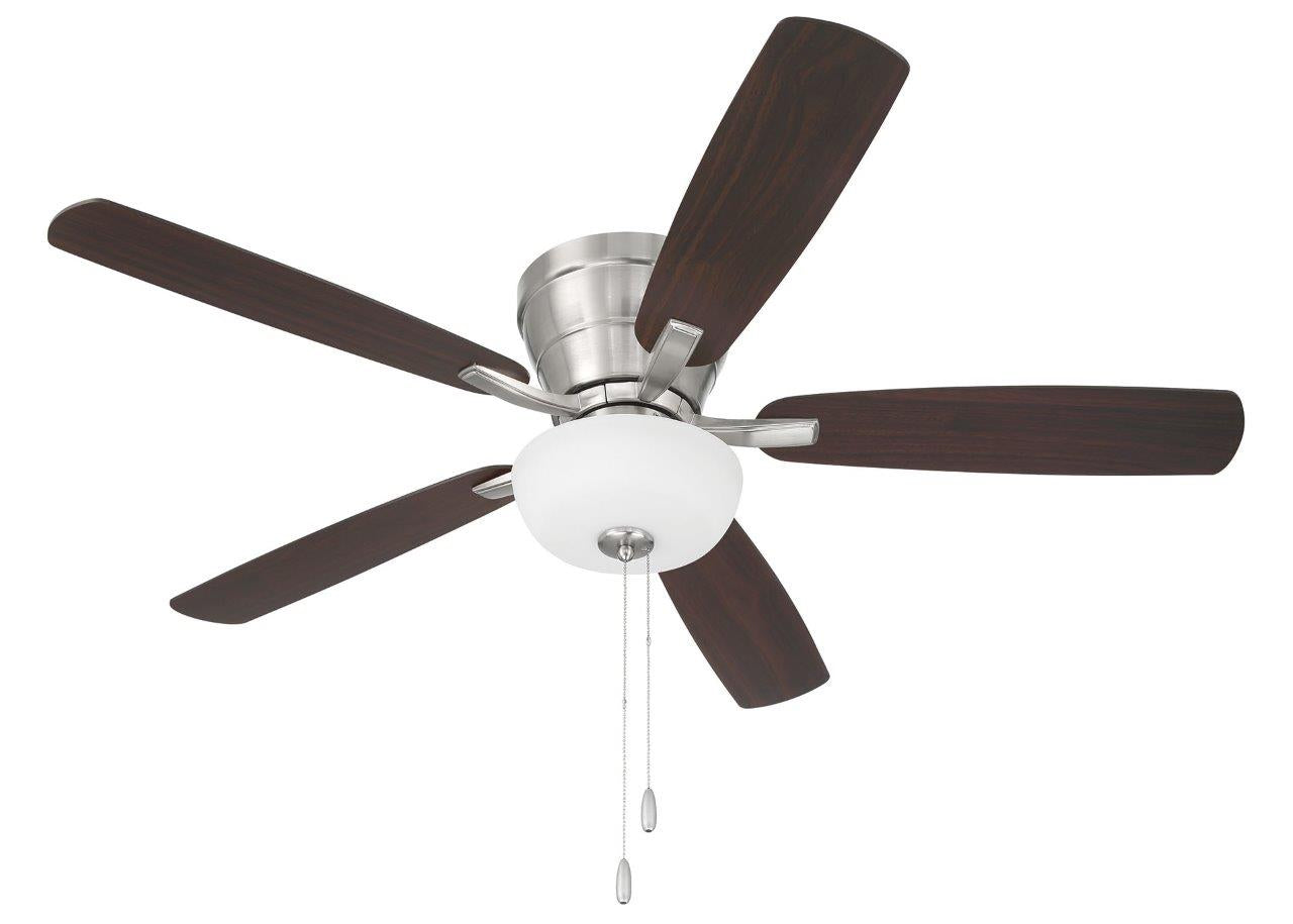 WHL52BNK5C1 - Wheeler 52 2-Light Bowl 52" 5 Blade Ceiling Fan with Light Kit - Brushed Nickel