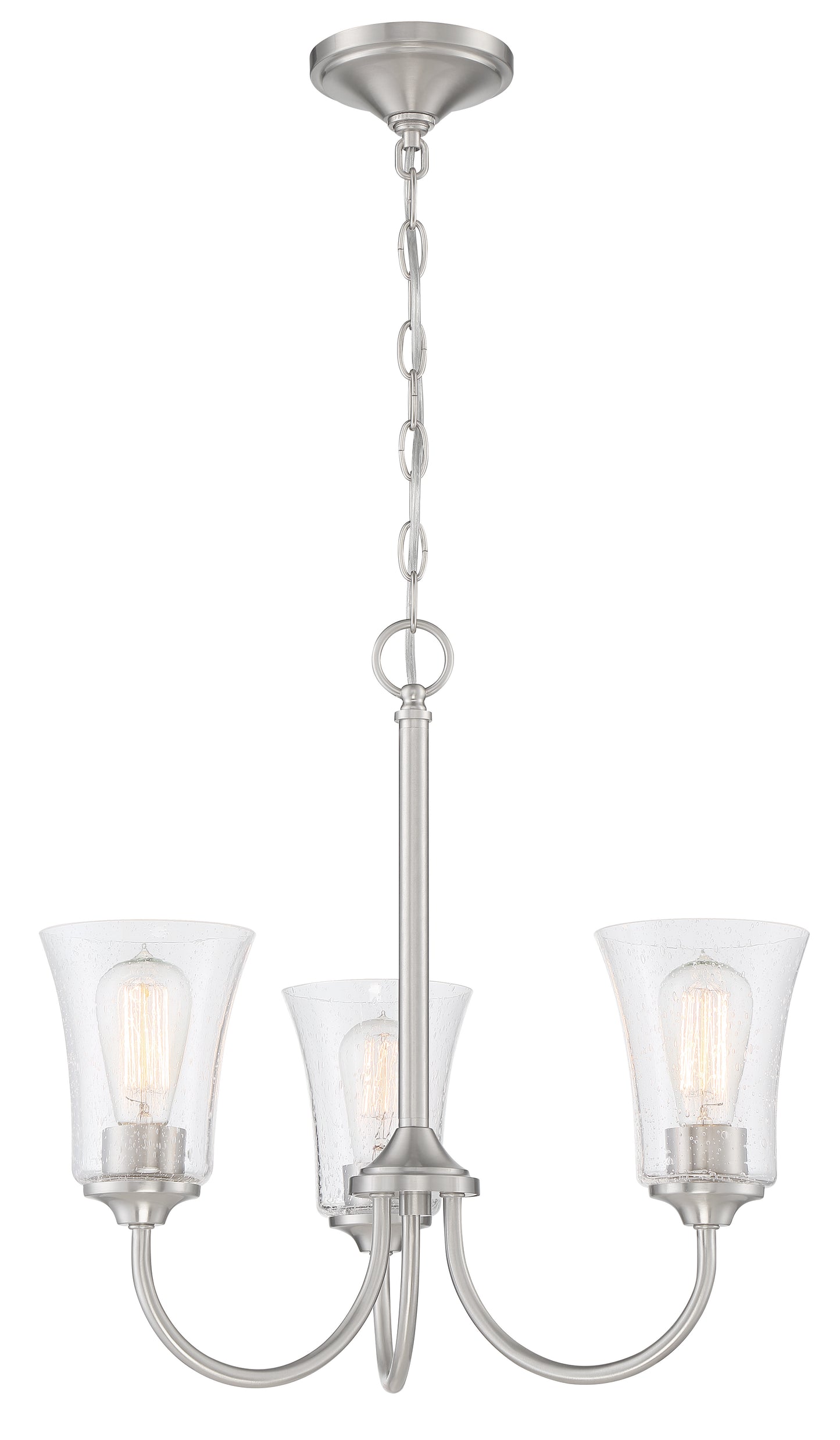 50423-BNK - Gwyneth 3 Light 20" Wide Chandelier - Brushed Nickel