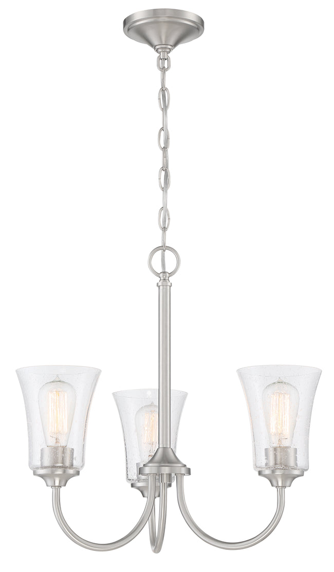 50423-BNK - Gwyneth 3 Light 20" Wide Chandelier - Brushed Nickel