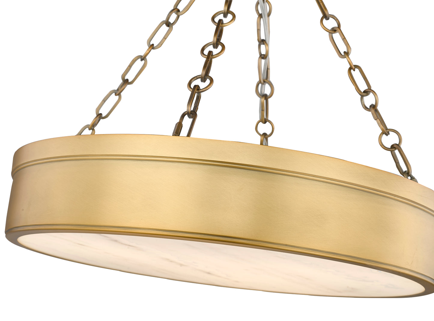 1944SF22-RB-LED - Anders 3 Light Semi Flush 22" Mount - Rubbed Brass
