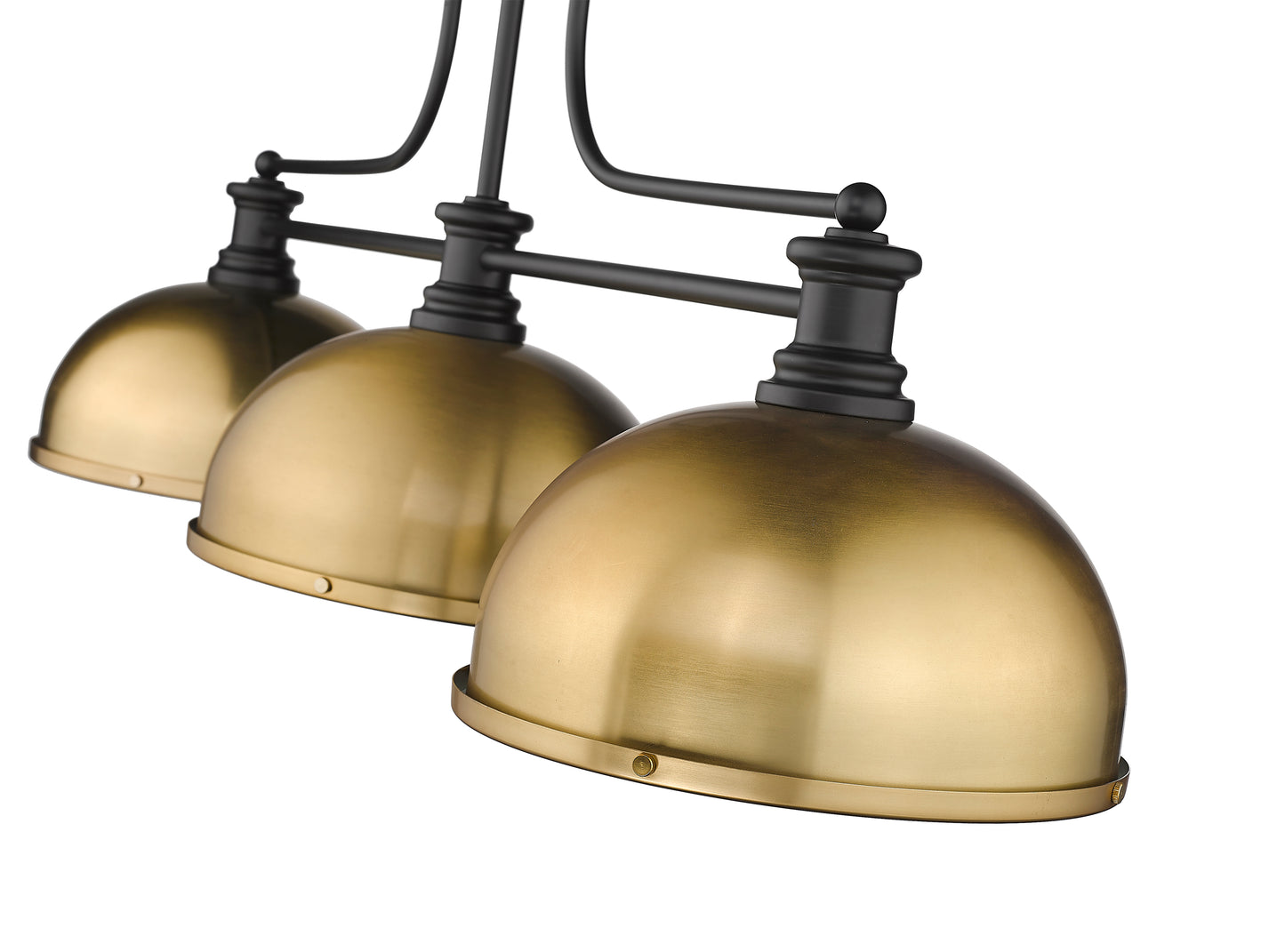 725-3MB-D12HBR - Melange 3 Light 52" Billiard - Matte Black