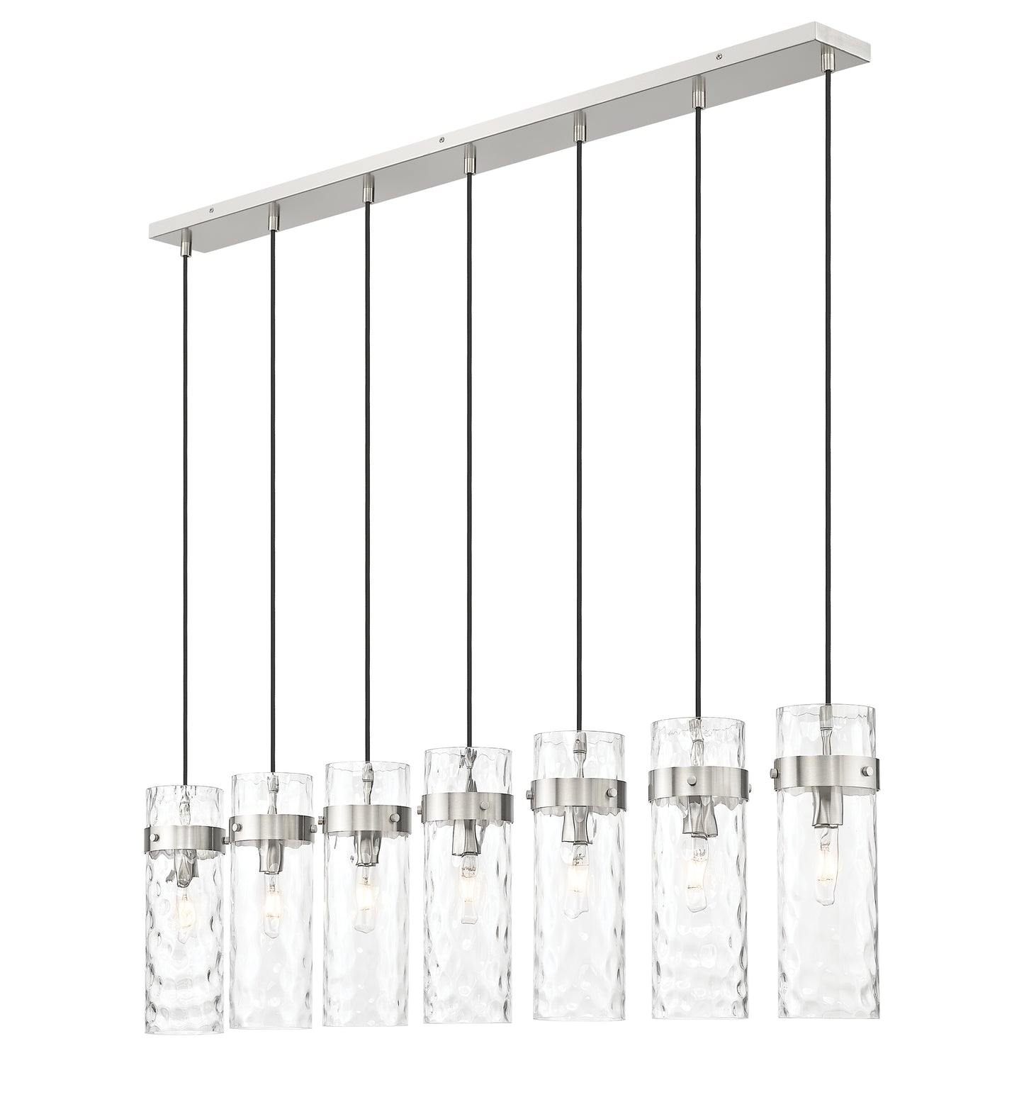 7002P5-7L-BN - Fontaine 7 Light Linear 57" Chandelier - Brushed Nickel