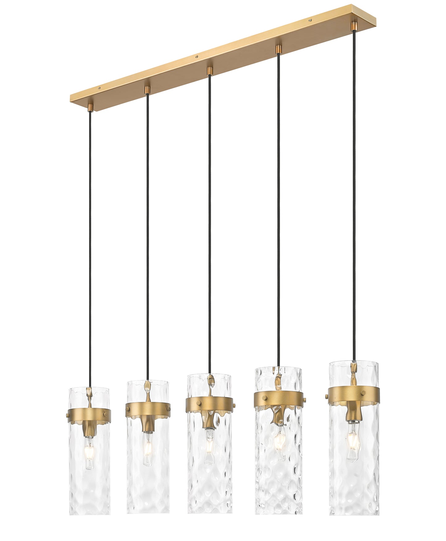 7002P5-5L-RB - Fontaine 5 Light Linear 44" Chandelier - Rubbed Brass
