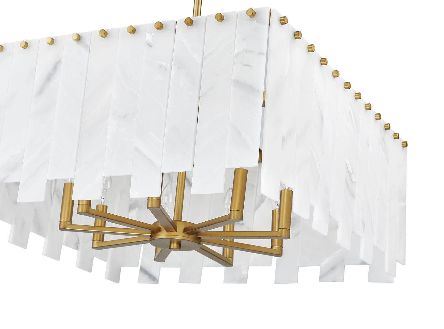 345P26-RB - Viviana 8 Light 26" Chandelier - Rubbed Brass
