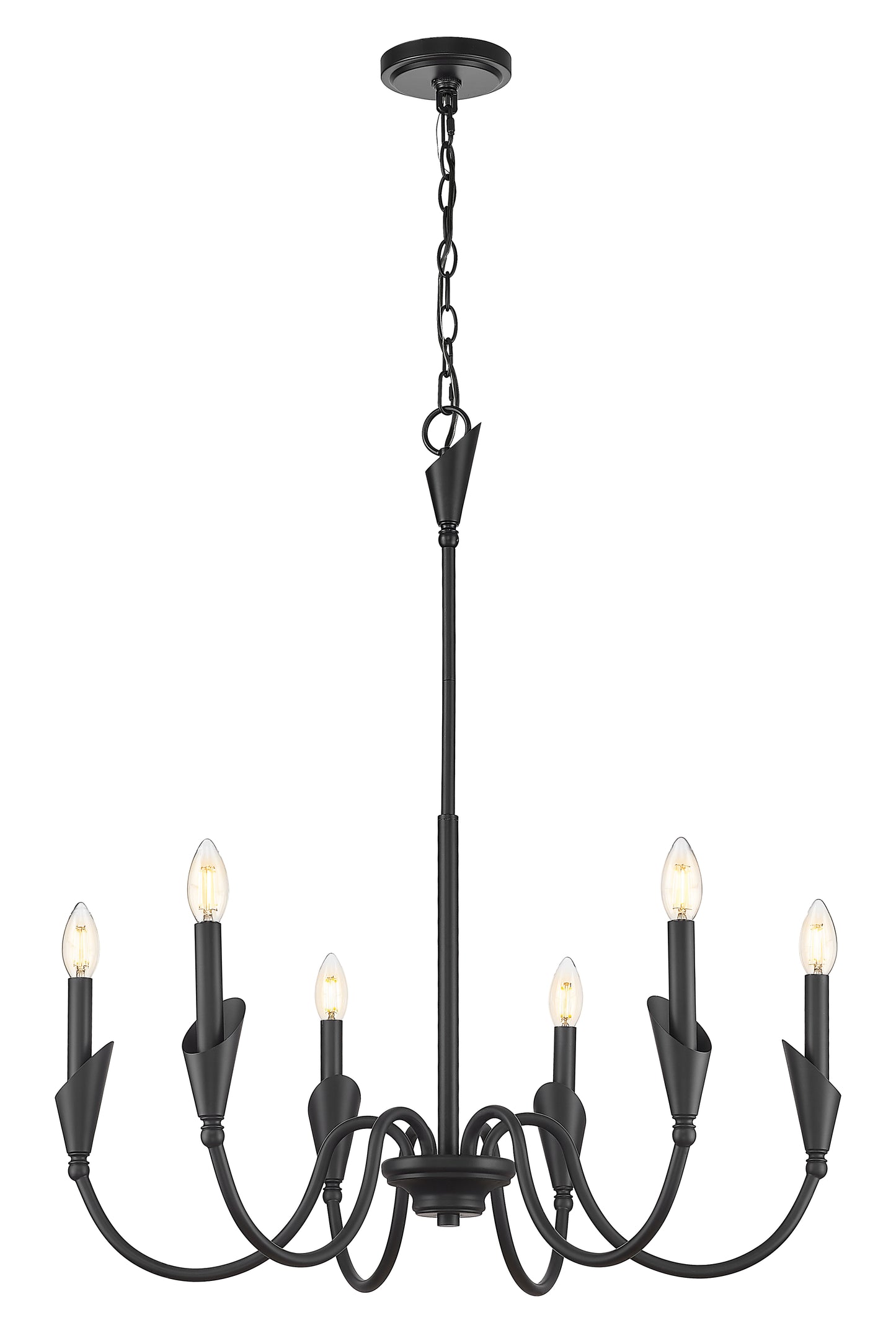 4014-32MB - Claudelle 6 Light 32" Chandelier - Matte Black