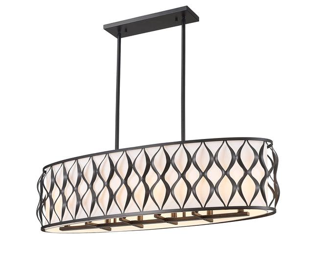 1948-42L-MB - Harden 10 Light Linear 43" Chandelier - Matte Black