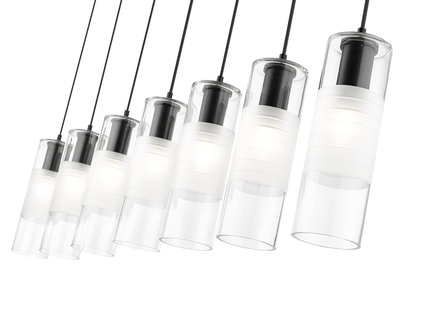 824P-7L-MB - Alton 7 Light Linear 54" Chandelier - Matte Black