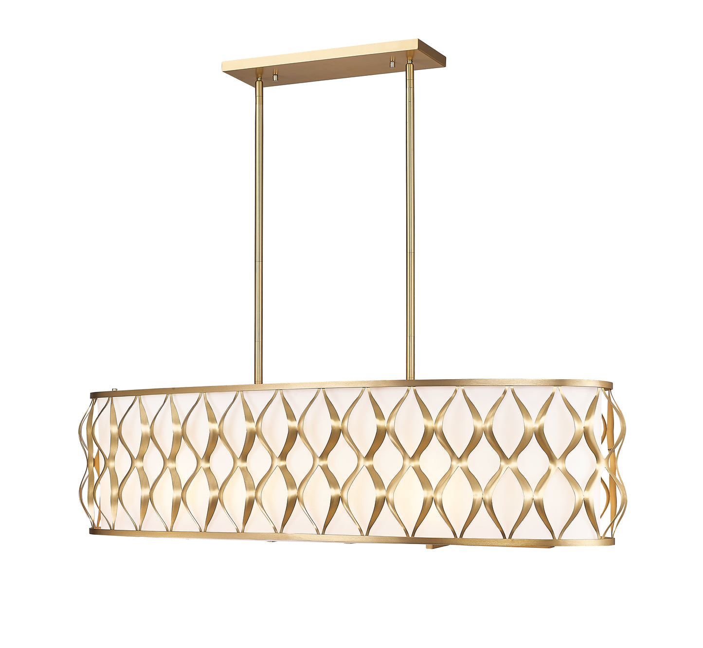 1948-42L-MGLD - Harden 10 Light Linear 43" Chandelier - Modern Gold