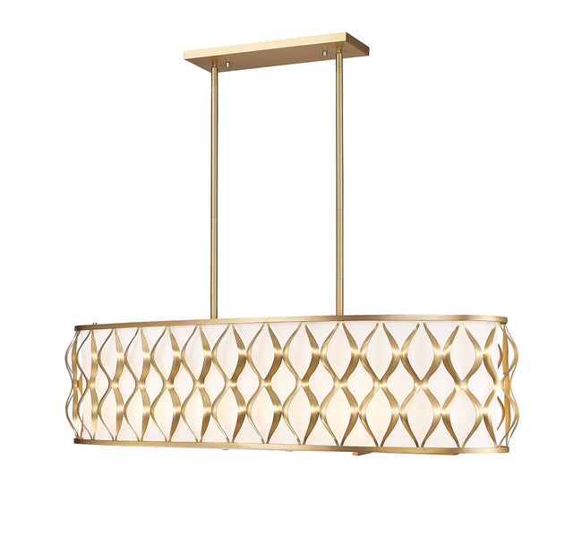 1948-42L-MGLD - Harden 10 Light Linear 43" Chandelier - Modern Gold