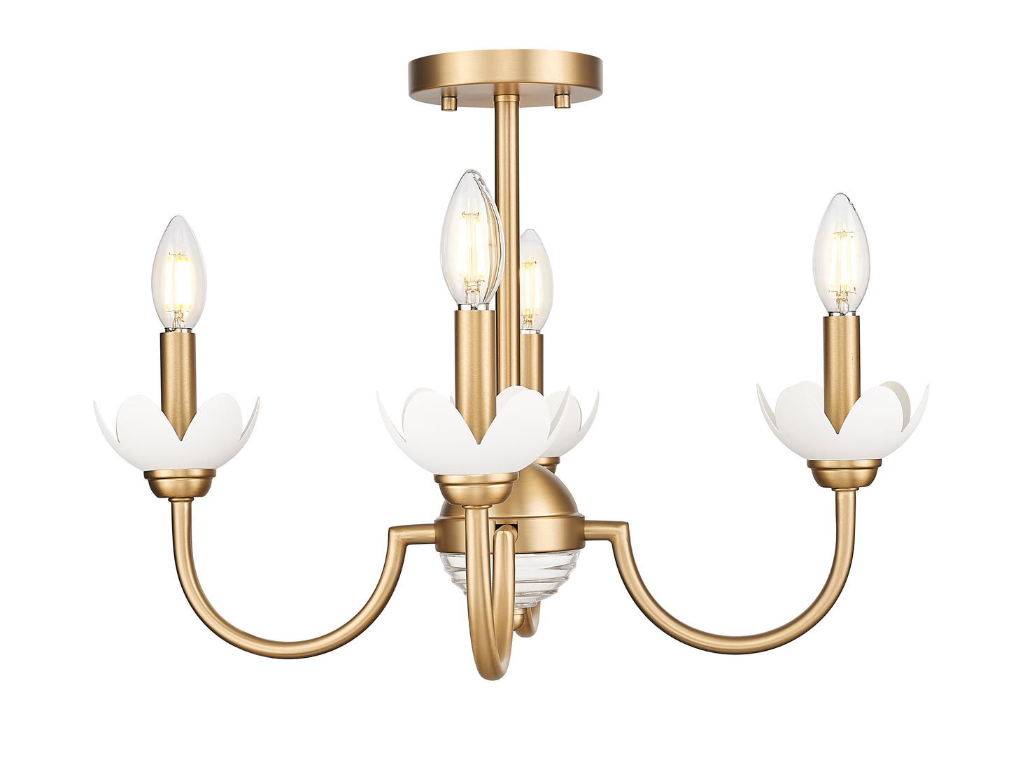 352-4SF-MGLD - Allistair 4 Light Semi Flush 20" Mount - Modern Gold