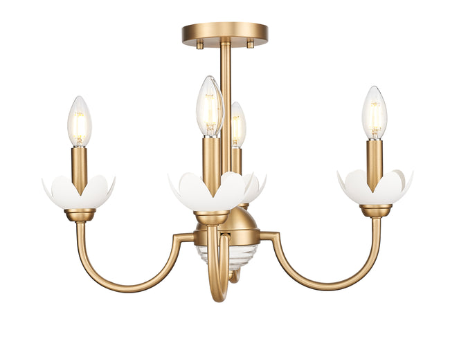 352-4SF-MGLD - Allistair 4 Light Semi Flush 20" Mount - Modern Gold