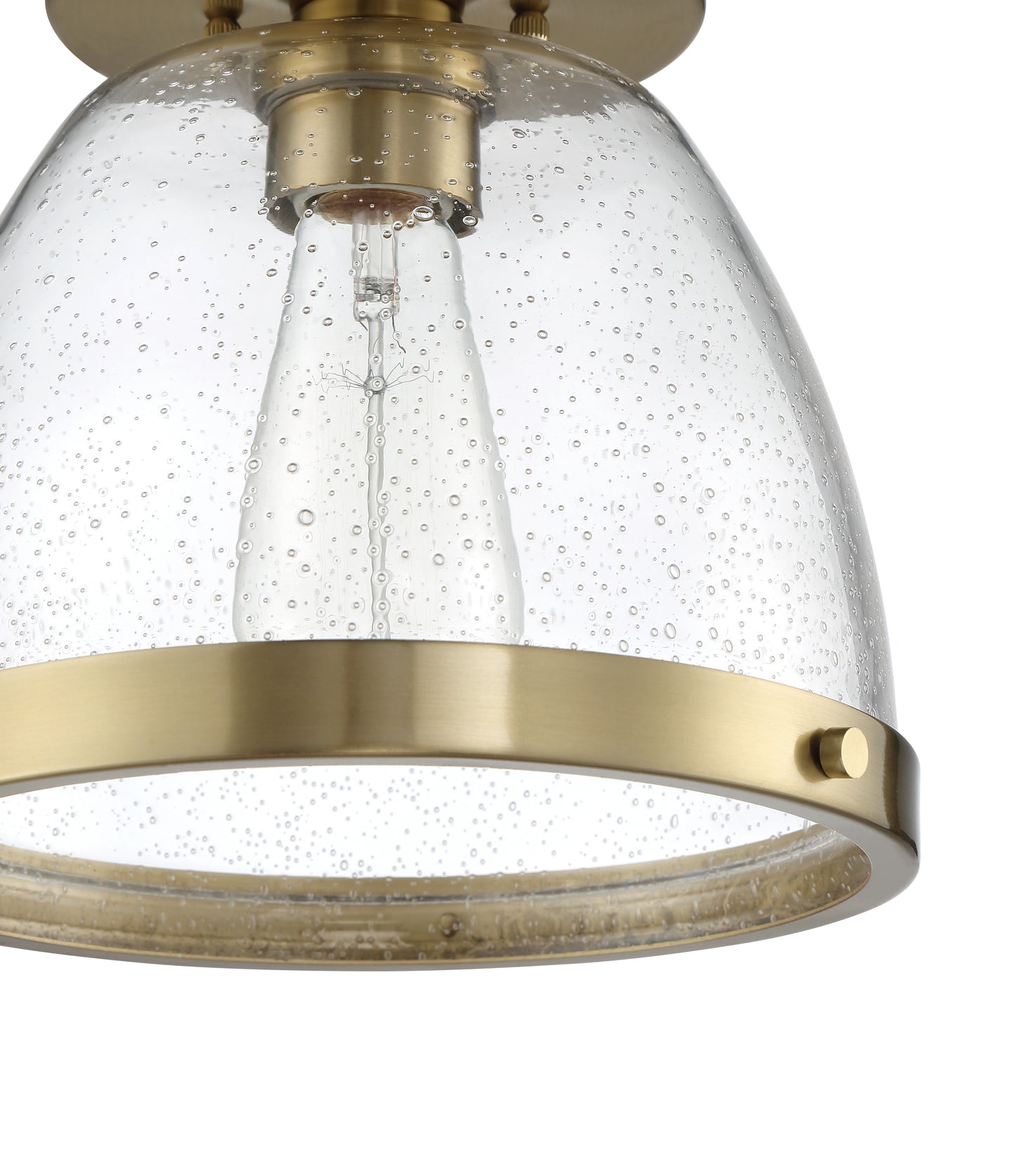 X1410-SB - Lodie 1 Light 9.5" Wide Flush Mount - Satin Brass