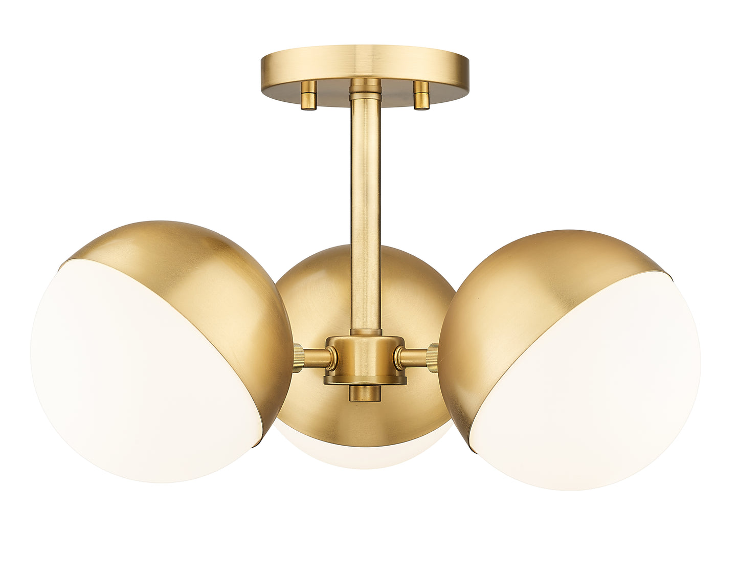 7517-3SF-MGLD - Realm Sphere 3 Light Semi Flush 17" Mount - Modern Gold