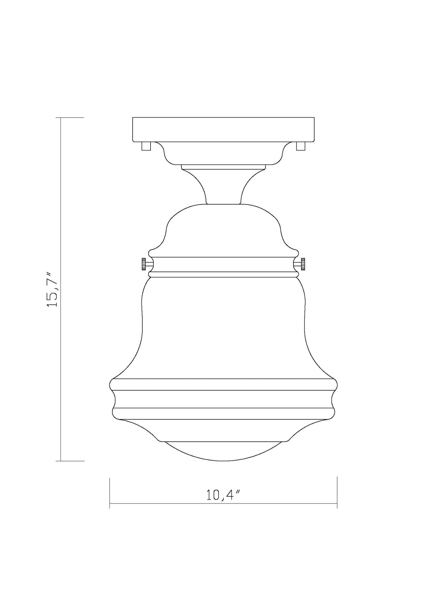 736F10-CH - Vaughn 1 Light Flush 10" Mount - Chrome