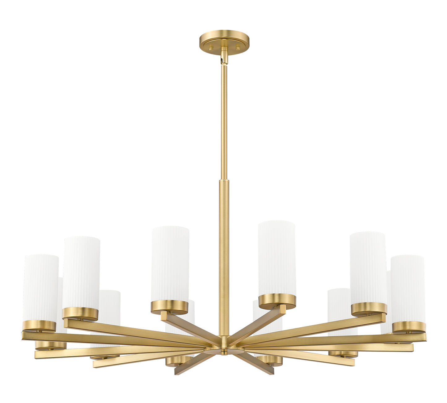 3044-12MGLD - Danica 12 Light 39" Chandelier - Modern Gold