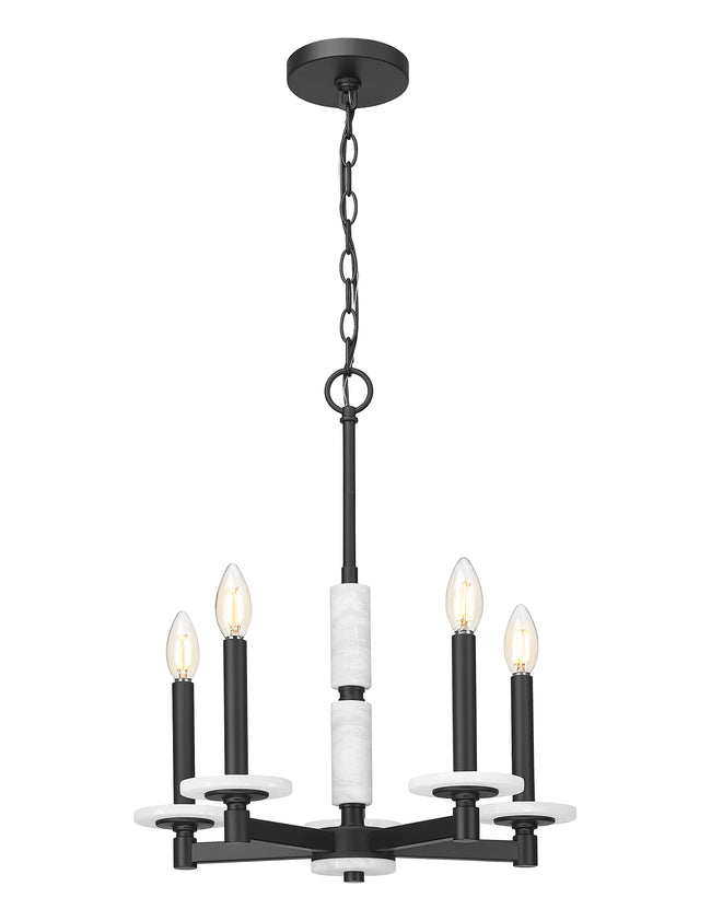 3045-5MB - Kaden 5 Light 18" Chandelier - Matte Black