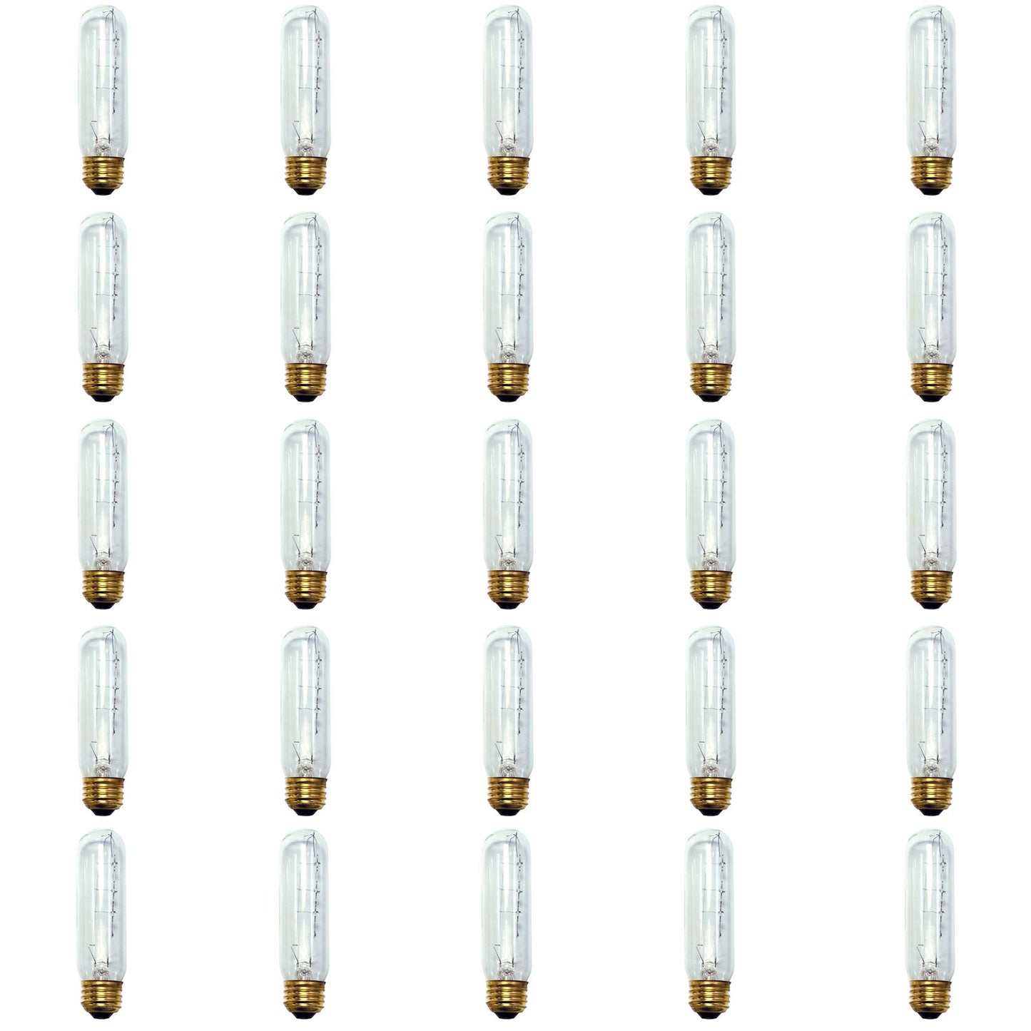704340 - Dimmable Clear T10 Incandescent Light Bulb - 40 Watt - 2700K - 25 Pack