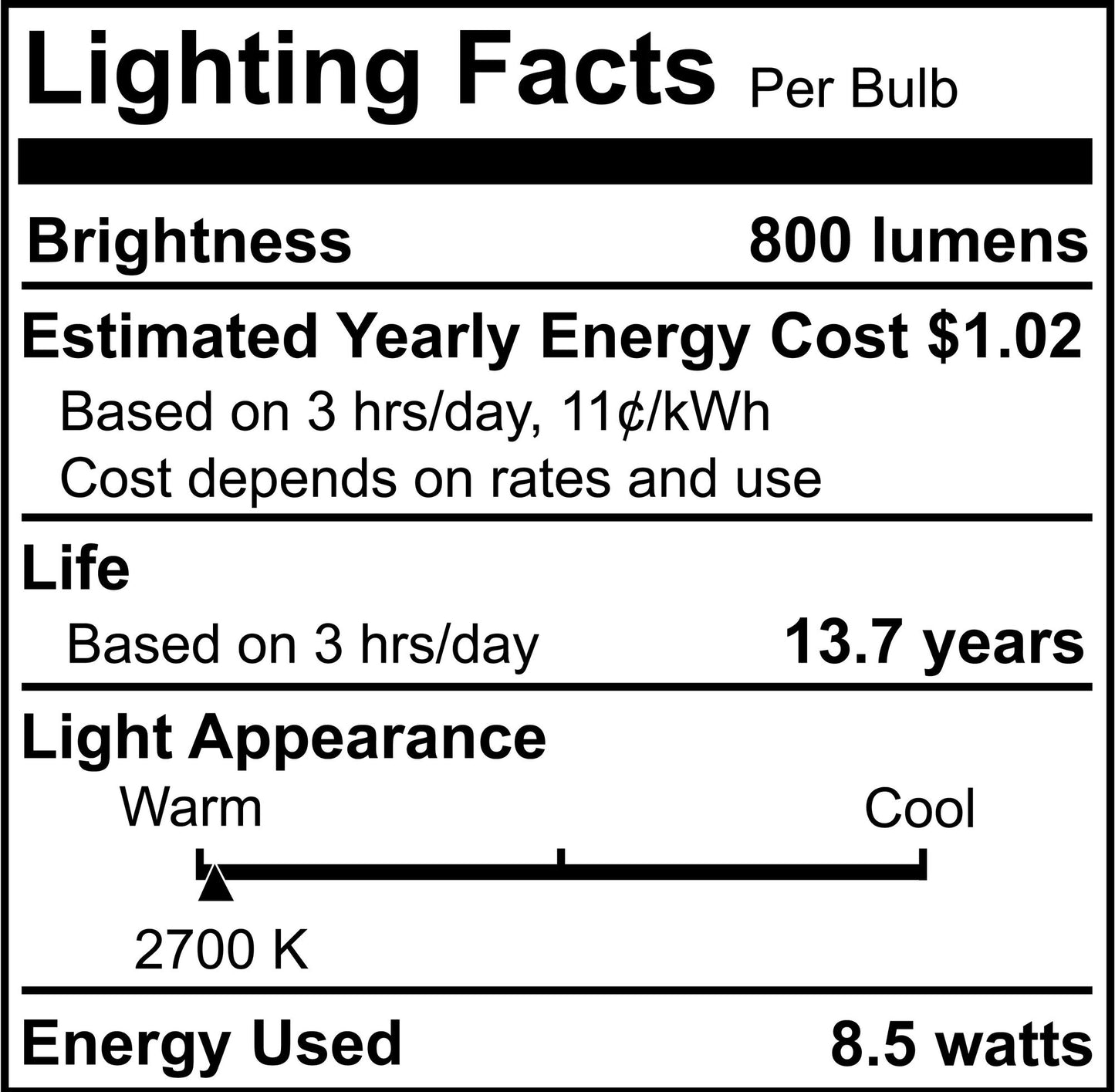 776944 - Dimmable Milky G25 LED Light Bulb - 8.5 Watt - 2700K - 4 Pack
