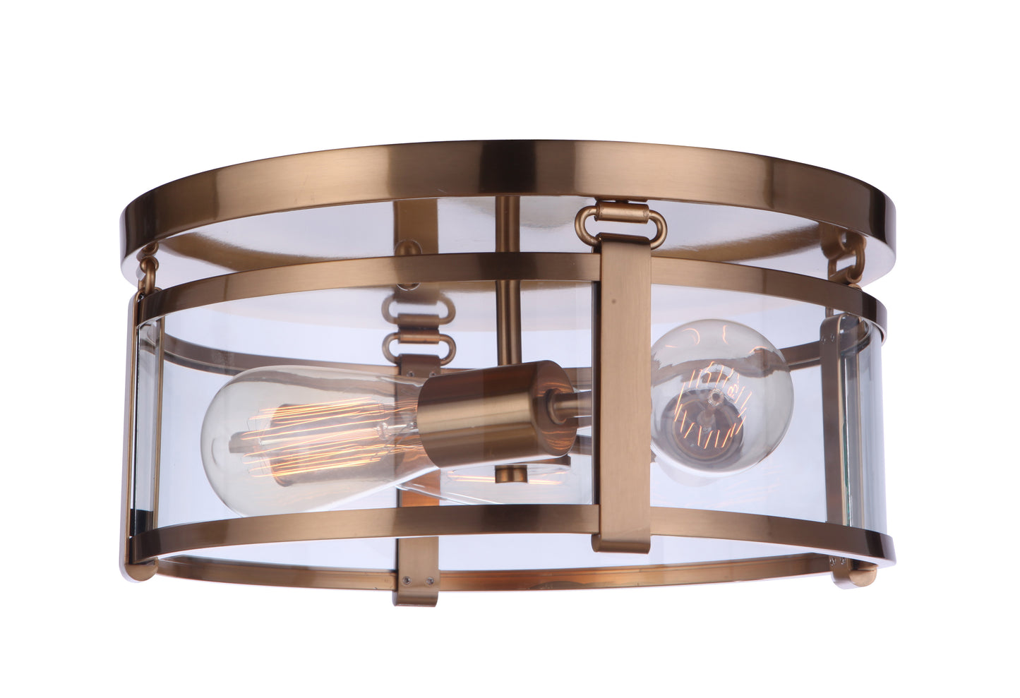 55383-SB - Elliot 3 Light 13" Wide Flush Mount - Satin Brass