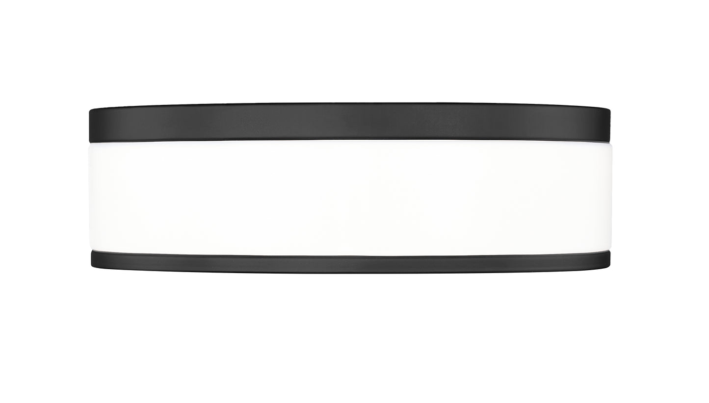 1012F12-MB-LED - Ballord 1 Light Flush 12" Mount - Matte Black