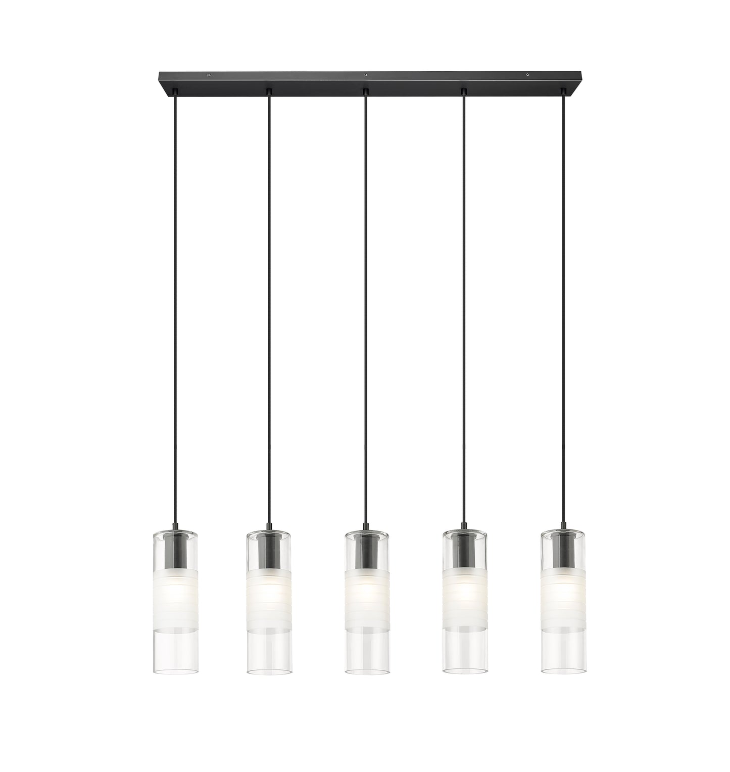 824P-5L-MB - Alton 5 Light Linear 42" Chandelier - Matte Black