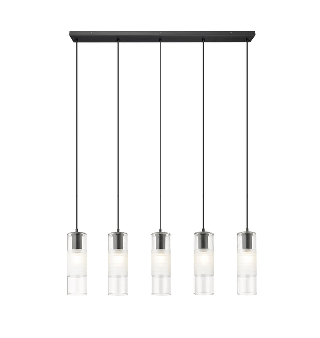 824P-5L-MB - Alton 5 Light Linear 42" Chandelier - Matte Black