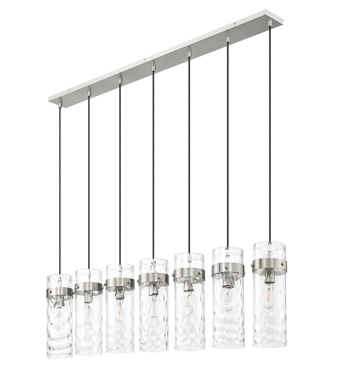 7002P5-7L-BN - Fontaine 7 Light Linear 57" Chandelier - Brushed Nickel